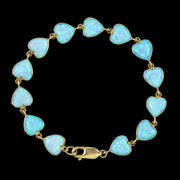 Victorian Style Opal Heart Bracelet 9ct GoldVictorian Style Opal Heart Bracelet 9ct Gold