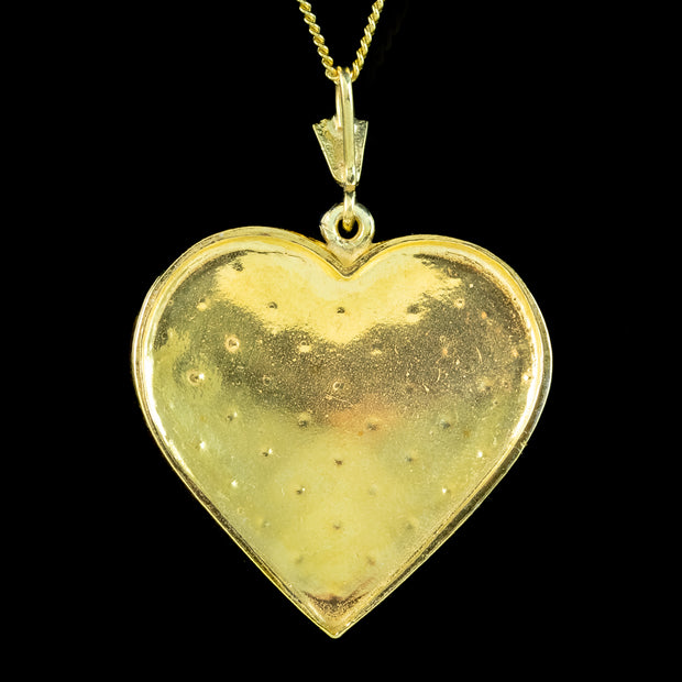 Victorian Style Opal Heart Pendant Necklace