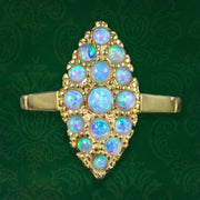 Victorian Style Opal Navette Cluster Ring 