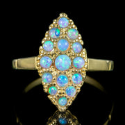 Victorian Style Opal Navette Cluster Ring 