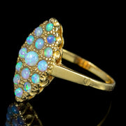 Victorian Style Opal Navette Cluster Ring 