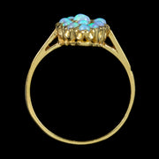 Victorian Style Opal Navette Cluster Ring 