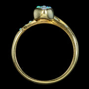 Victorian Style Opal Snake Ring 18ct Gold Silver