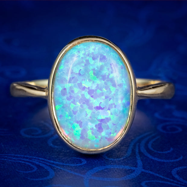 Victorian Style Opal Solitaire Ring 5.5ct Opal
