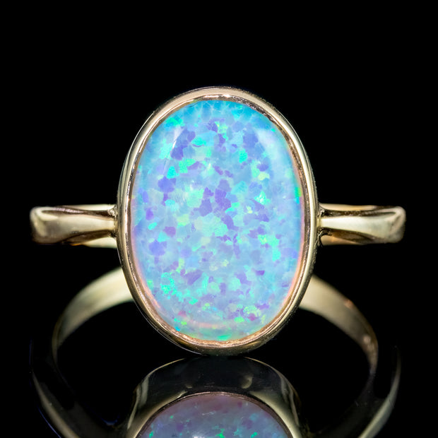 Victorian Style Opal Solitaire Ring 5.5ct Opal