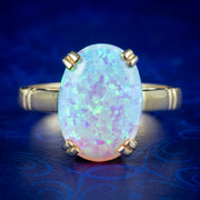 Victorian Style Opal Solitaire Ring 6ct Opal