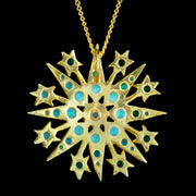 Victorian Style Opal Starburst Pendant Necklace