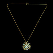 Victorian Style Opal Starburst Pendant Necklace