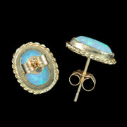 Victorian Style Opal Stud Earrings 9ct Gold 