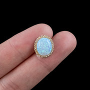Victorian Style Opal Stud Earrings 9ct Gold 