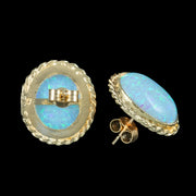 Victorian Style Opal Stud Earrings 9ct Gold 