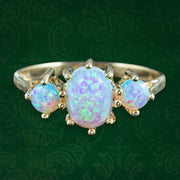 Victorian Style Opal Trilogy Ring 1.5ct Total