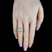 Victorian Style Opal Trilogy Ring 1.2ct Total