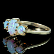 Victorian Style Opal Trilogy Ring 1.5ct Total
