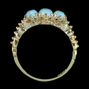 Victorian Style Opal Trilogy Ring 1.2ct Total
