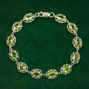Victorian Style Peridot Bracelet 9ct Gold