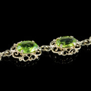Victorian Style Peridot Bracelet 9ct Gold