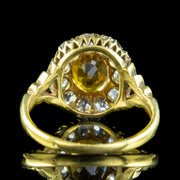 Victorian Style Yellow Sapphire Diamond Cluster Ring 1.8ct Sapphire
