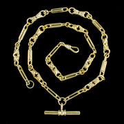 Vintage Albert Chain Necklace Sterling Silver 18ct Gold Gilt