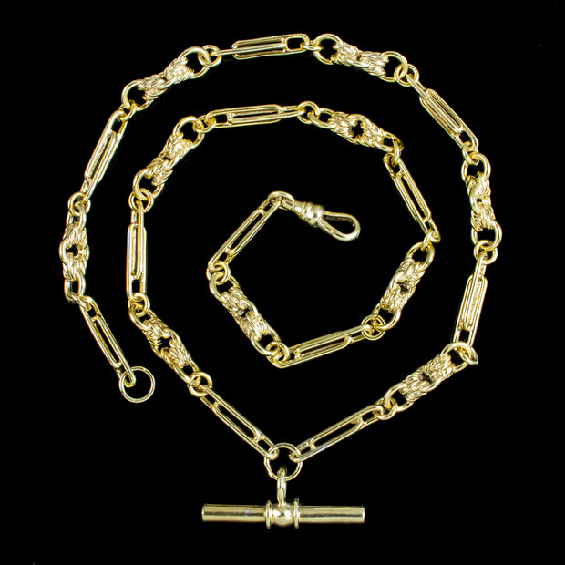 Vintage Albert Chain Necklace Sterling Silver 18ct Gold Gilt