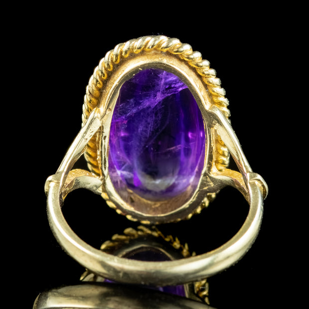 Vintage Amethyst Cocktail Ring 8ct Cabochon Dated 1974