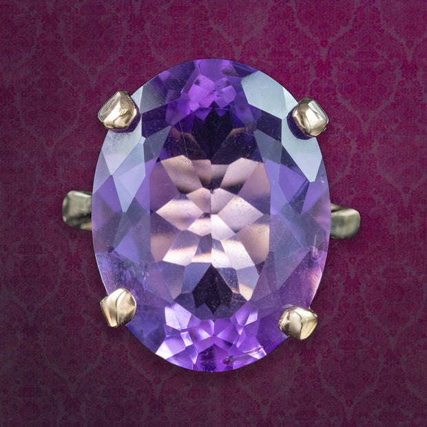 Vintage Amethyst Cocktail Ring 14ct Amethyst