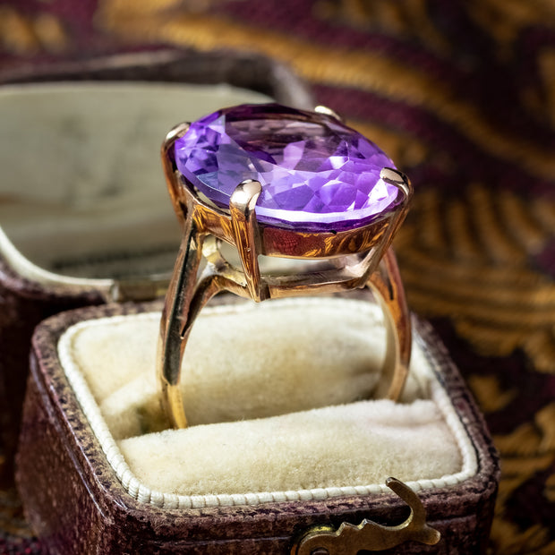 Vintage Amethyst Cocktail Ring 14ct Amethyst