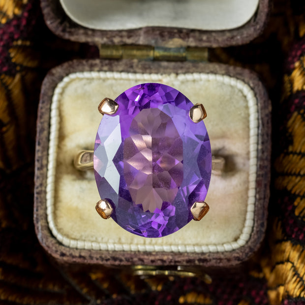 Vintage Amethyst Cocktail Ring 14ct Amethyst