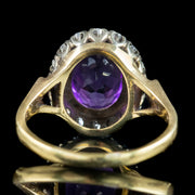 Vintage Amethyst Diamond Cluster Ring 2.5ct Amethyst