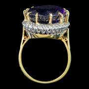 Vintage Amethyst Diamond Cocktail Ring 15ct Amethyst 