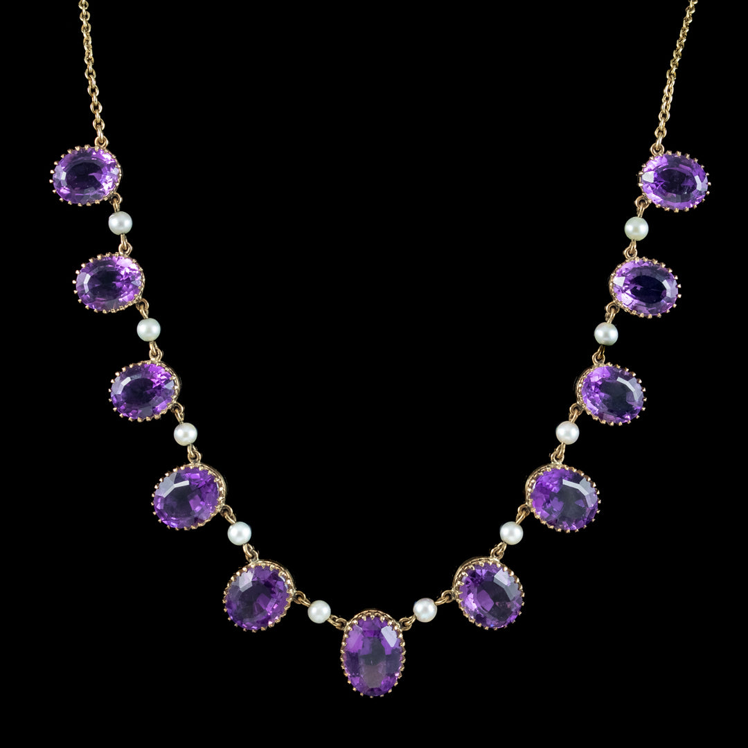 Antique Amethyst Pearl 20 on sale inch necklace