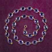 Vintage Amethyst Riviere Necklace 18ct Gold