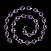 Vintage Amethyst Riviere Necklace 18ct Gold