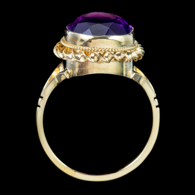 Vintage Amethyst Solitaire Ring 4.5ct Amethyst Dated 1972