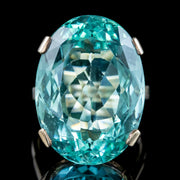 Vintage Aquamarine Cocktail Ring 27ct Green Aqua