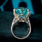 Vintage Aquamarine Cocktail Ring 27ct Green Aqua