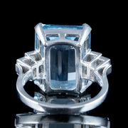 Vintage Aquamarine Diamond Cocktail Ring 8ct Aqua