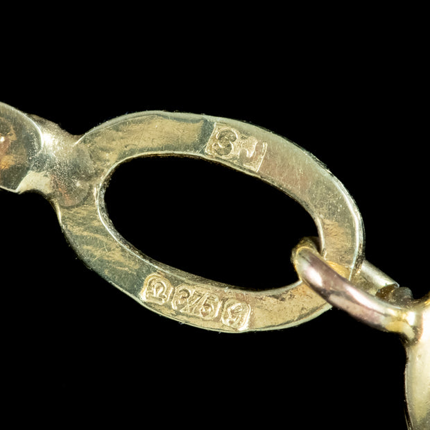 Vintage Baroque Pearl Lavaliere Necklace 9ct Gold