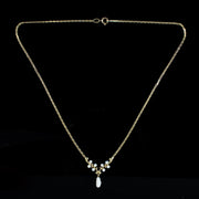 Vintage Baroque Pearl Lavaliere Necklace 9ct Gold