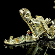 Vintage Curb Charm Bracelet Heart Padlock And 6 Charms 