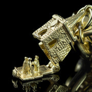 Vintage Curb Charm Bracelet Heart Padlock And 6 Charms 