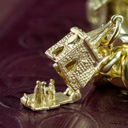 Vintage Curb Charm Bracelet Heart Padlock And 6 Charms 