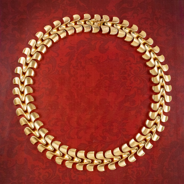 Vintage Choker Track Necklace 18ct Solid Gold