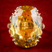 Vintage Citrine Cocktail Ring 25ct Citrine