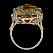 Vintage Citrine Cocktail Ring 25ct Citrine