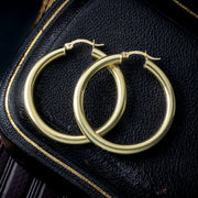 Vintage Creole Hoop Earrings 18ct Gold 