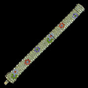 Vintage Cubic Zirconia Bracelet Silver 18ct Gold Ultima Edizione