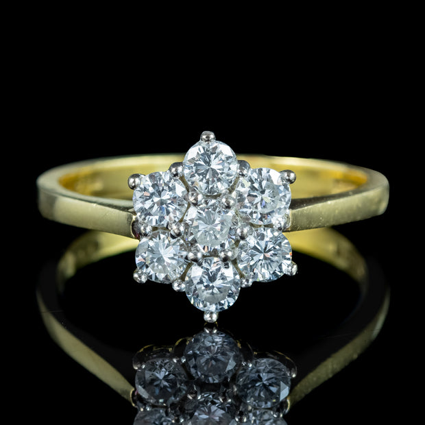 Vintage Diamond Cluster Ring 0.70ct Total