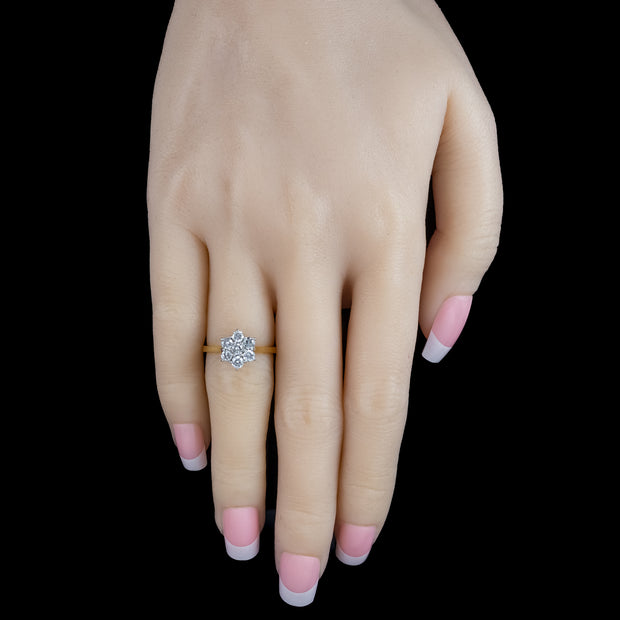 Vintage Diamond Cluster Ring 0.70ct Total