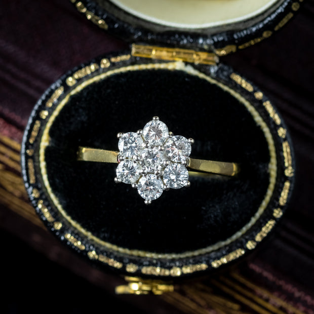 Vintage Diamond Cluster Ring 0.70ct Total